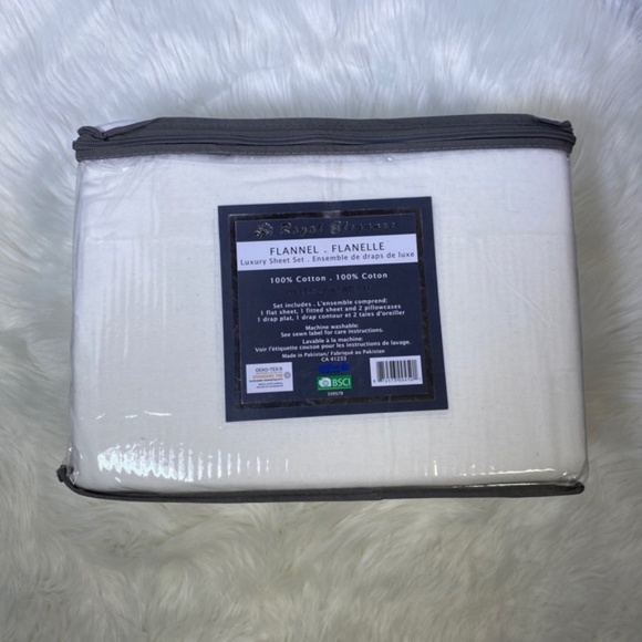 ⭐️SEE NEW LISTING⭐️Queen 4pc Flannel White Bedsheets - Picture 3 of 4